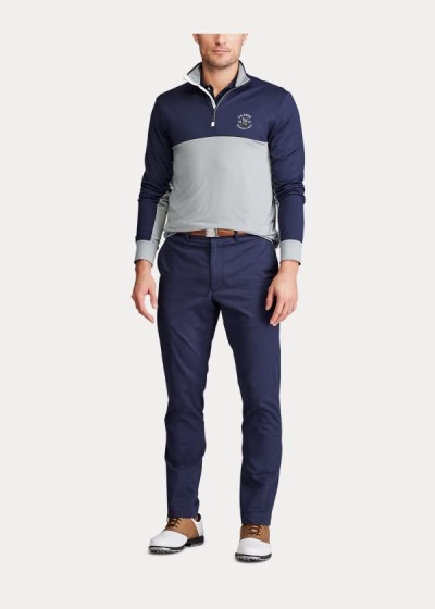 Pullover Ralph Lauren Hombre Grises / Azul Marino - Stretch Jersey - OYWNX1489